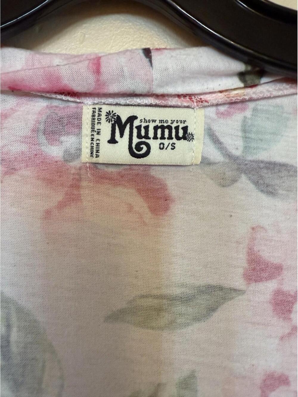 Show Me Your Mumu O/S Brie Garden of Blooms Short Kimono Robe Pink Green Floral - Picture 5 of 6